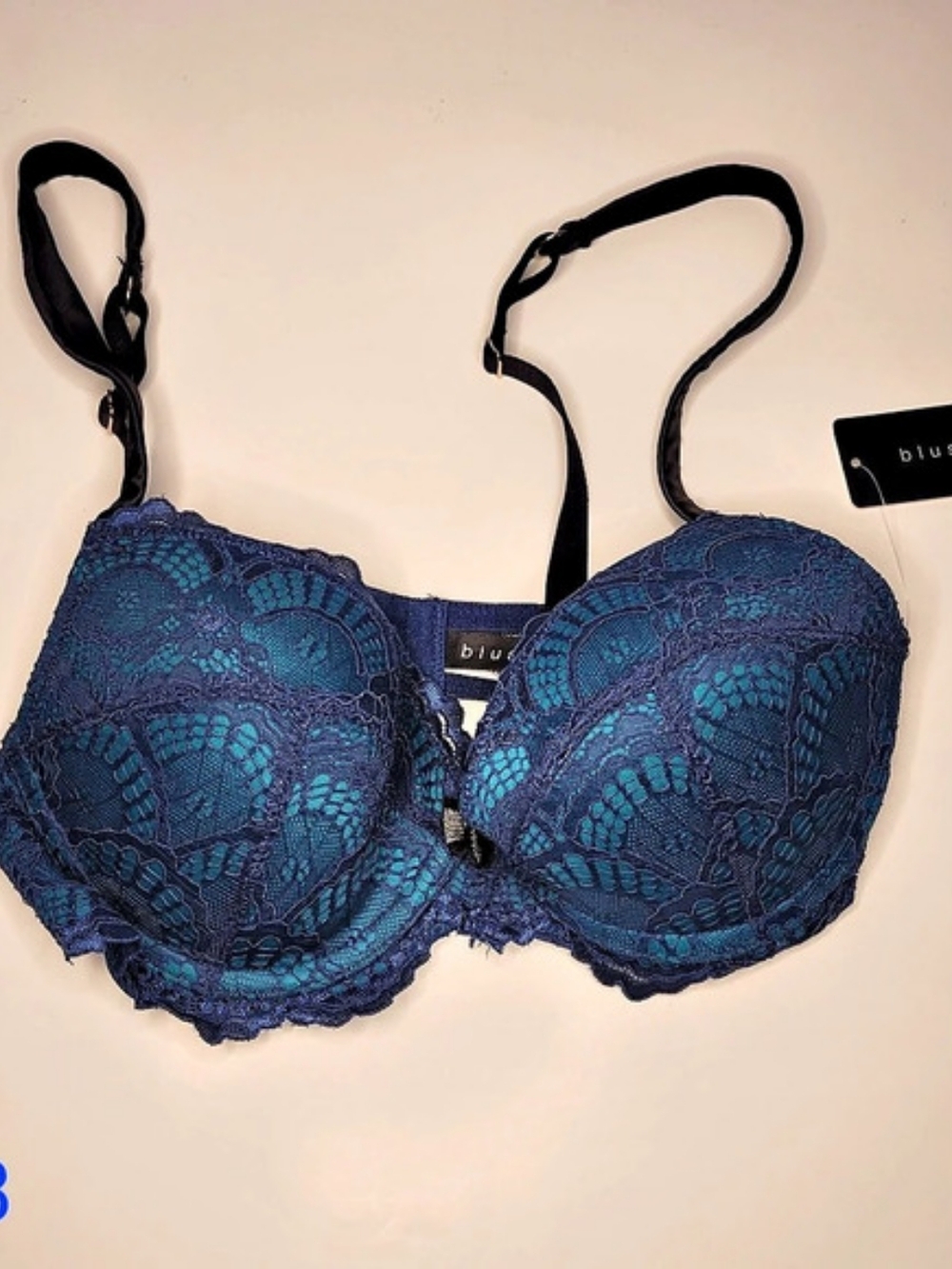 NWT Blush Victory Contour Push-Up Bra in Blue & Green Size: 32B
